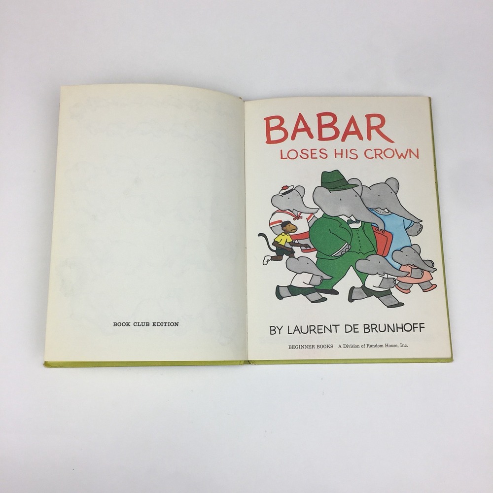 Babar Loses His Crown Elephant Cartoon Beginner Book Club Edition Hardcover 1967 - Picture 6 of 9